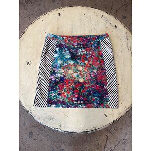 Tabitha Women's Pencil Skirt Floral Stripe 2 Pockets Side Zip Size 12